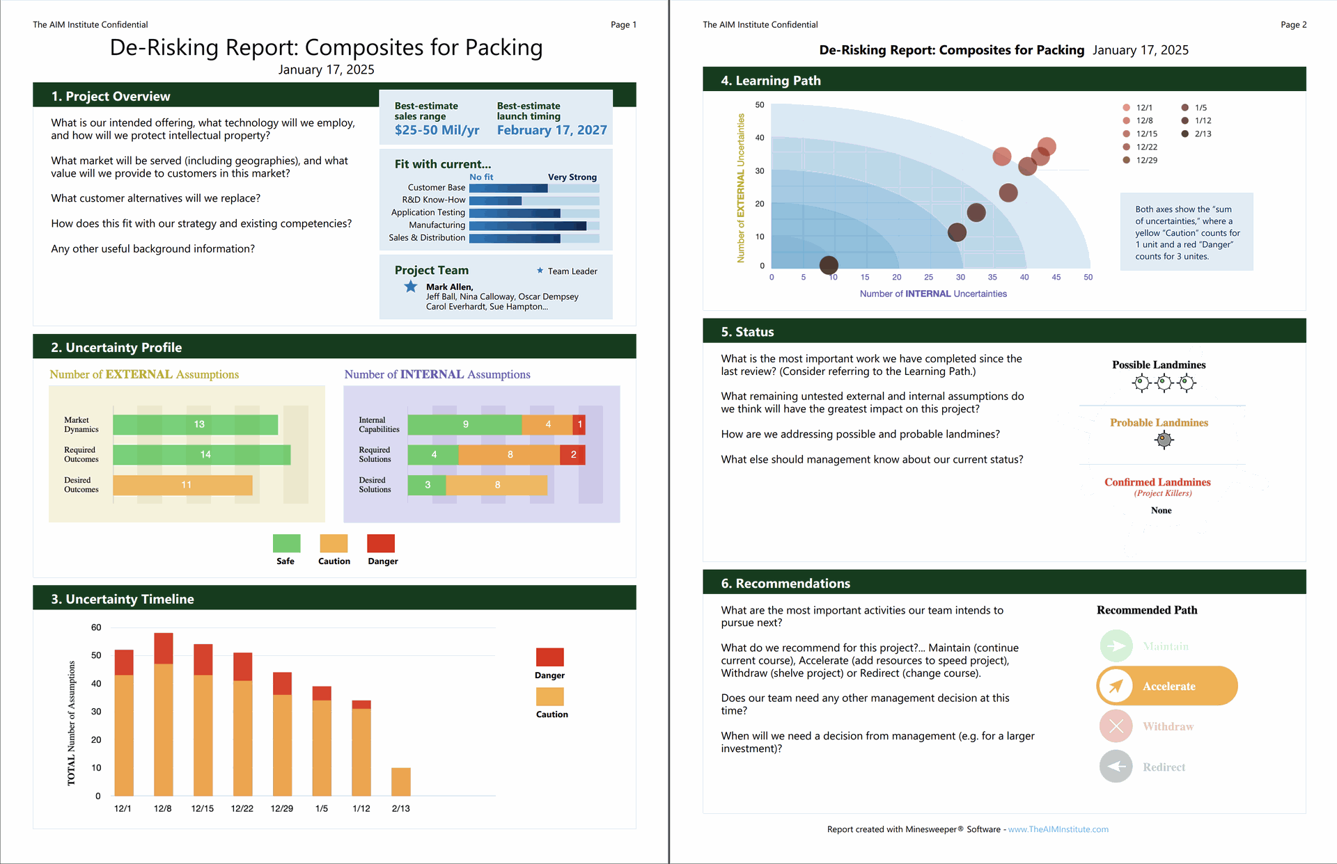 Custom software solutaion developed by VaynerSystems for AIM Institute - Minesweeper Report